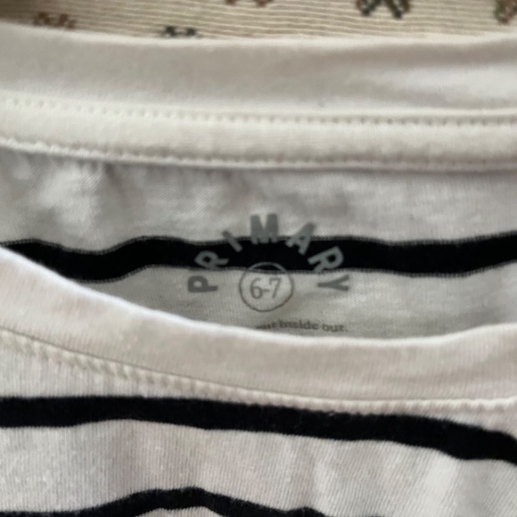 Primary Clothing Striped Tee size 7 - Picture 2 of 2